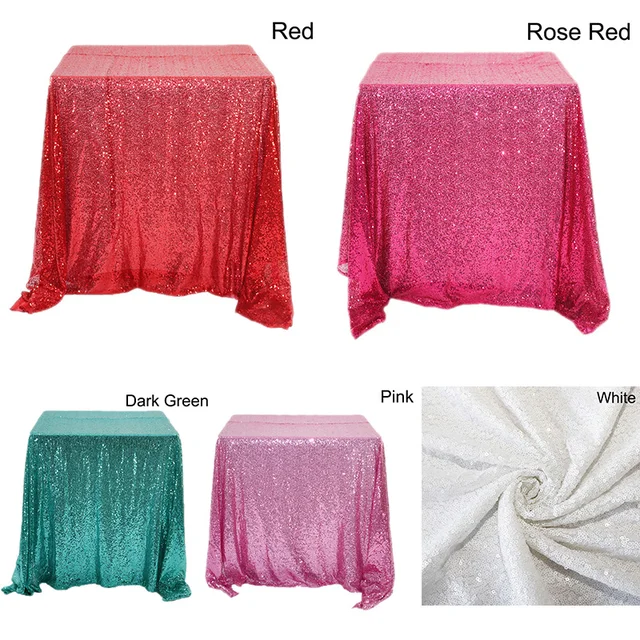 Couverture de Table rectangulaire de 4 tailles, nappe de Table à paillettes or Rose/argent pour mariage, fête d'anniversaire, décoration de la maison 3