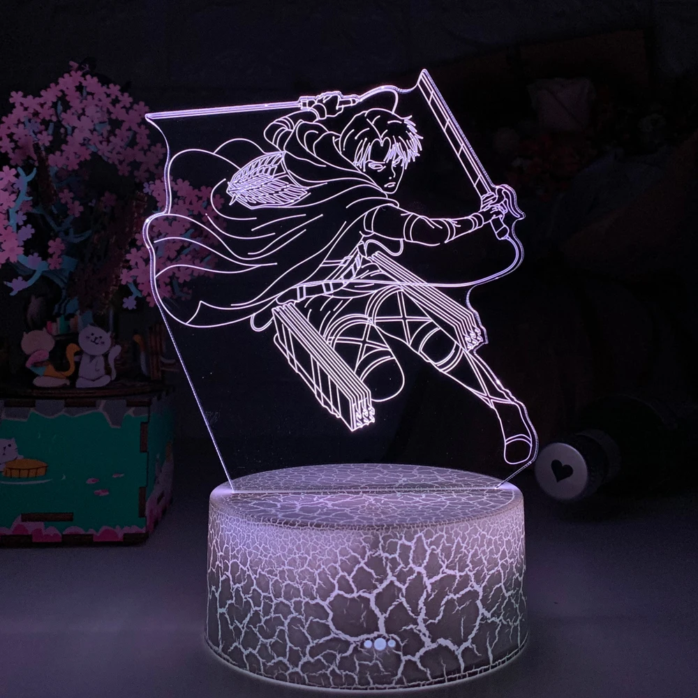 Newest Acrylic 3d Lamp Levi Ackerman Attack on Titan for Home Room Decor Light Child Gift Levi Ackerman LED Night Light AnimeNewest Acrylic 3d Lamp Levi Ackerman Attack on Titan for Home Room Decor Light Child Gift Levi Ackerman LED Night Light Anime night stand lamps