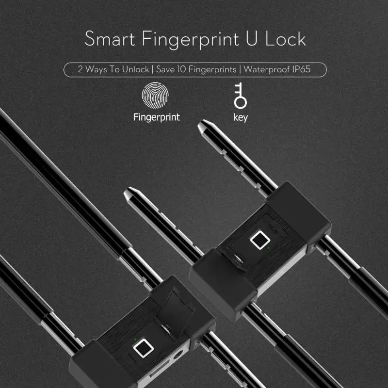 Anytek L12 отпечатков пальцев U замок IP65 Водонепроницаемый дверной USB Перезаряжаемый