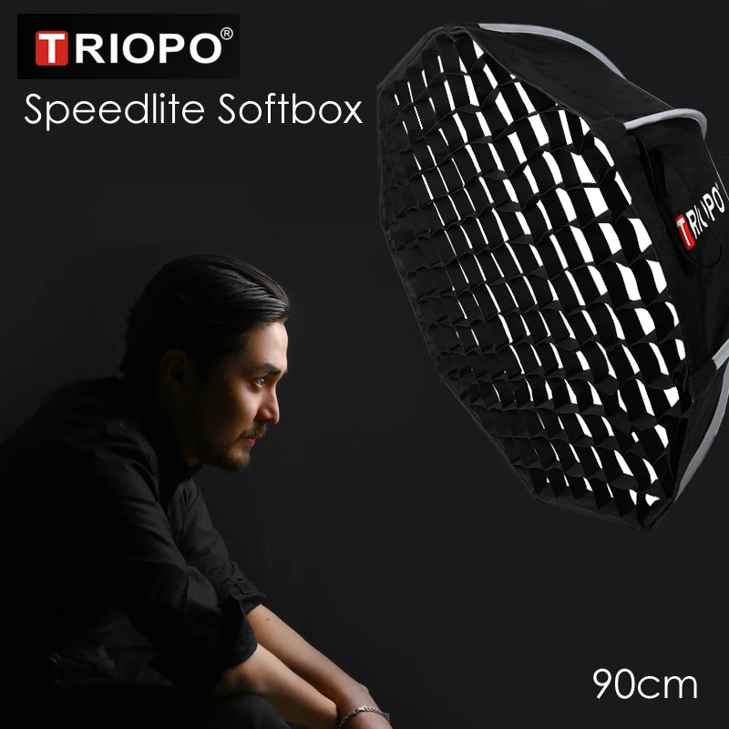 Triopo 90cm Speedlite Softbox Portable W/ Grid Outdoor