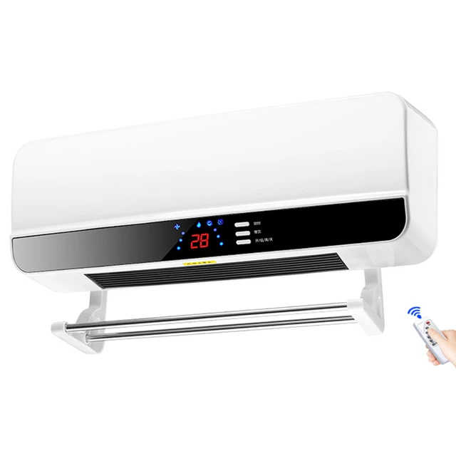 LED Display Electric Heater Fan Wall Mounted Air Conditioner Household  Telecontrol 8H Timer Wall Hanging Warmer Warm Device 220V - AliExpress