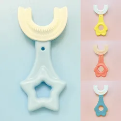 Baby U-Shaped Toothbrush for Children's Teeth Oral Care Cleaning Brushes Safe Convenient Silicone U Shape 360° Baby Toothbrush