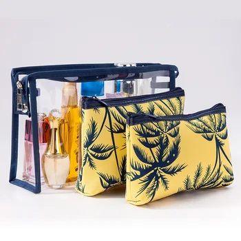

3pcs/set Travel Transparent Cosmetic Bag PVC Women Clear Makeup Bags Make Up Organizer Storage Bath Toiletry Wash Bag