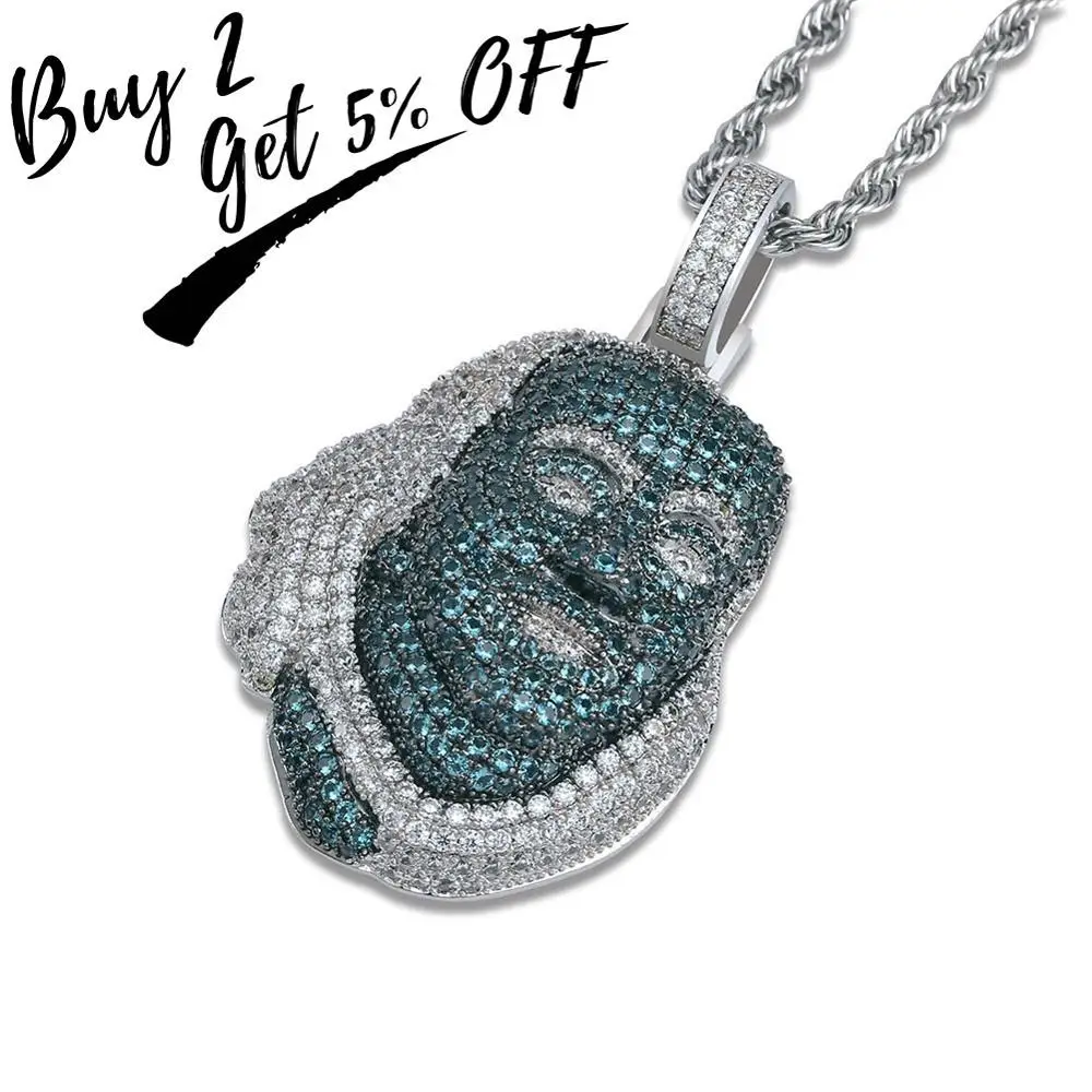 TOPGRILLZ ICEDOUT Blueface Benjamin Piece подвеска с теннисной цепочкой ювелирные изделия в стиле