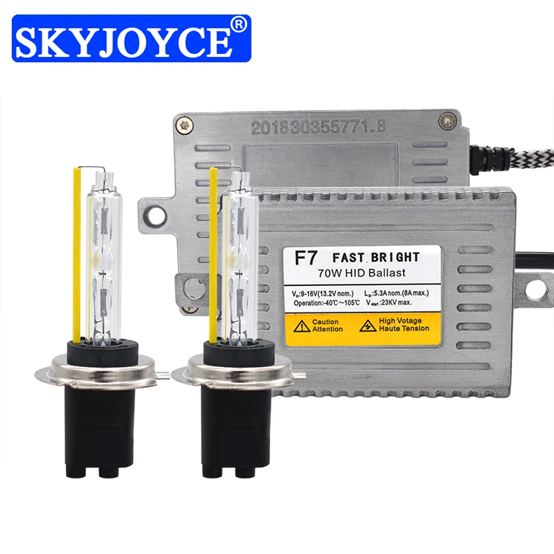 SKYJOYCE 70 Вт DLT F7 AC балласт супер быстрый яркий HID комплект ксеноновых передних фар H1
