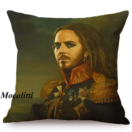 Military Generals Oil Painting Art Decorative Throw Pillow Case Celebrity Star General Costume Design Bedroom Sofa Cushion Cover K177-6