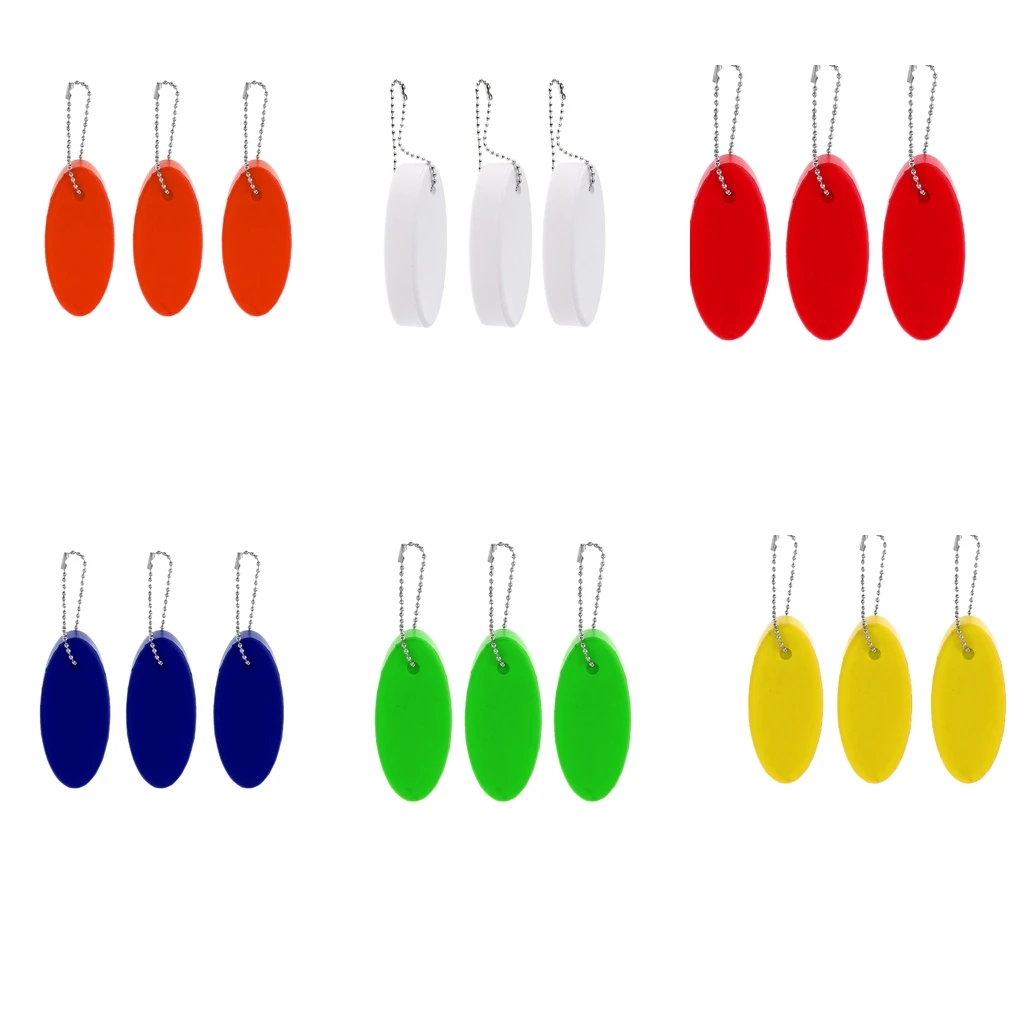 Bulk 3 Yachting Boating Swimming Fishing Marine Seaside Beach Sports Water Floating Keychain Keyring - Various Colors