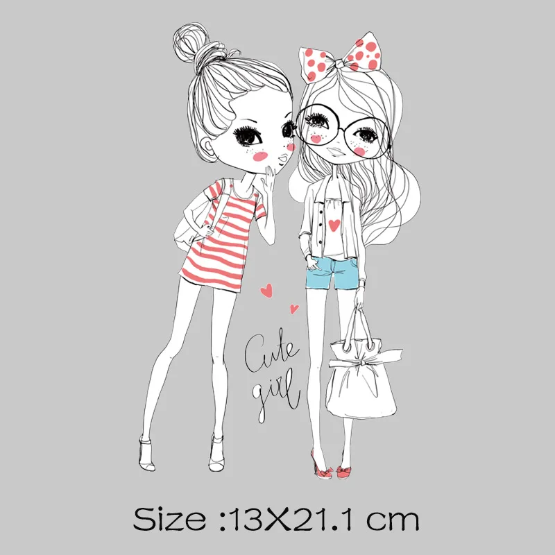 Girls Flower Iron-on Transfer Patches For Clothing Stripe Sticker Printing Thermal Patch Washable Painting