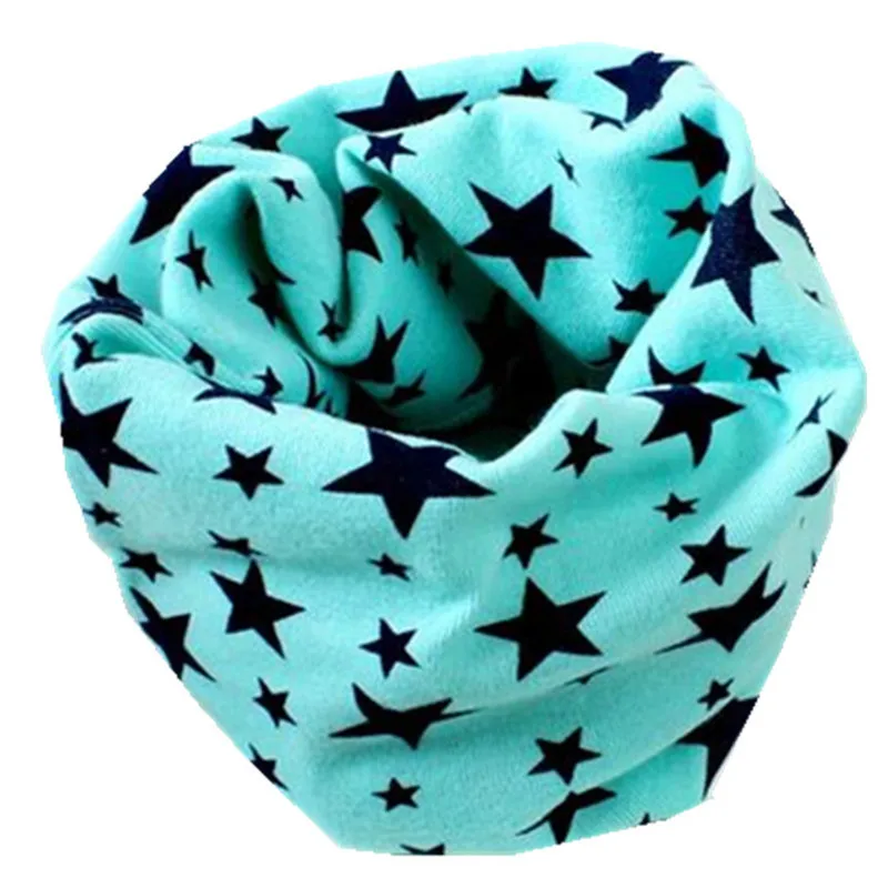 Модный шарф для детей Весна Детские теплые шарфы зимний шарф для девочек для детей хлопок Кольцо Воротник Детские шарфы - Цвет: star green