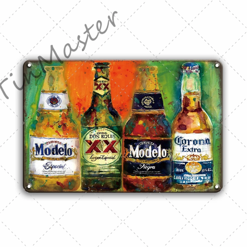 Винтажный пивной металлический знак Corona Bacardi табличка для бара домашний