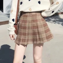 Новые клетчатые юбки для женщин осенние юбки хлопковые свободные юбки с высокой талией Harajuku клетчатые юбки школьные юбки для девочек женские