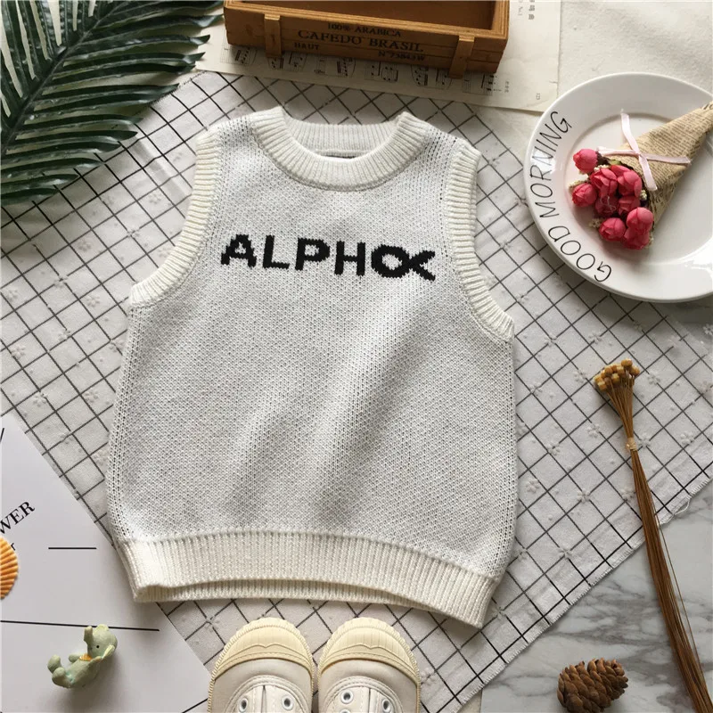Tonytaobaby осенне зимняя одежда новый стиль детский жилет на английском языке