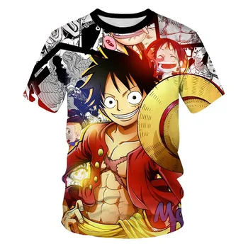 

New boys girls Anime Characters Collection 3d Tshirts One Piece T-shirts Funny The king of the pirates Tees t shirts tops&tees