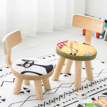 Petit tabouret à langer avec dossier pour bébé, petit banc en bois massif rouge pour enfant