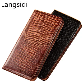 

Lizard pattern natural genuine leather flip case card slot holder for LG G8 ThinQ/LG G7 ThinQ phone bag funda kickstand case