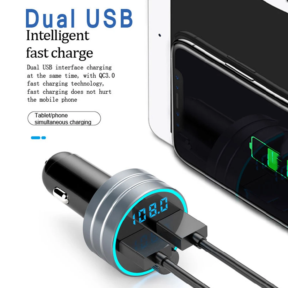 JINSERTA QC3.0 быстрое зарядное устройство FM модулятор Bluetooth автомобильный комплект MP3 плеер стерео аудио приемник USB флеш-накопитель воспроизведение музыки