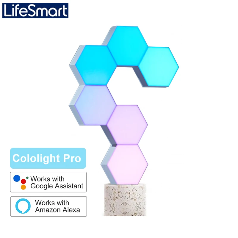 Lifesmart-cololight pro  quantumスマートライトキット,ゲーム装飾,クリエイティブライト,ストーンベース,alexa,googleで動作
