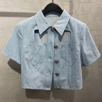 

Women fashion Shirt Blouse short sleeve boho top Lady Cotton Casual Buttons Beach style femme