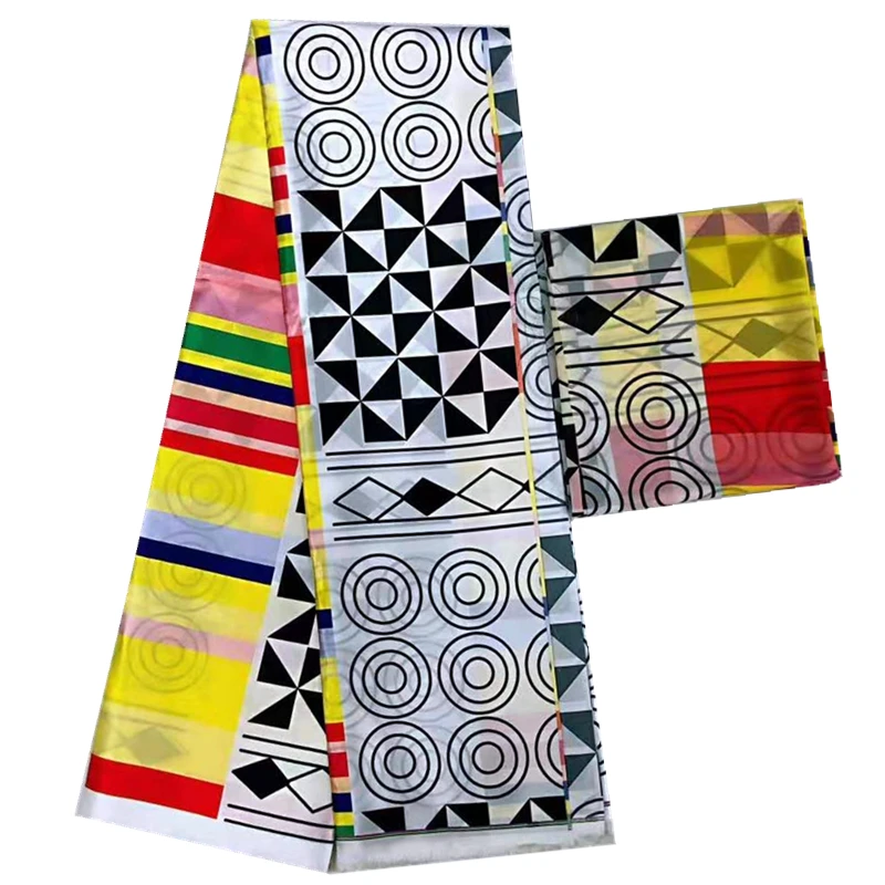 Горячая Распродажа африканская Анкара ткань принты Gahna Стиль атласная шелковая ткань с органзой Африканский Воск дизайн - Цвет: MJ701024s3