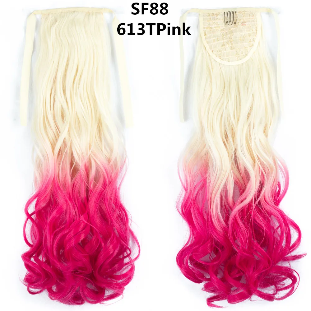 SF88 613TPINK Коричневый, черный, термостойкие синтетические волосы для наращивания, конский хвост, волосы для наращивания, шнурок, конский хвост, волосы для наращивания, Юнис - Цвет: SF88 613TPINK