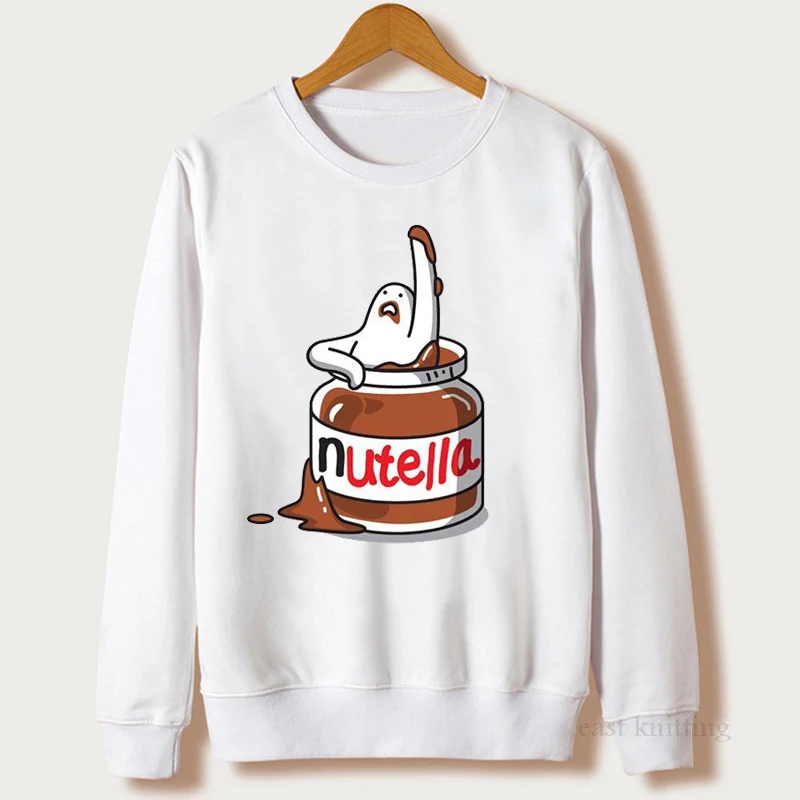 Женская толстовка в стиле Харадзюку Корейская с принтом Nutella Модный пуловер