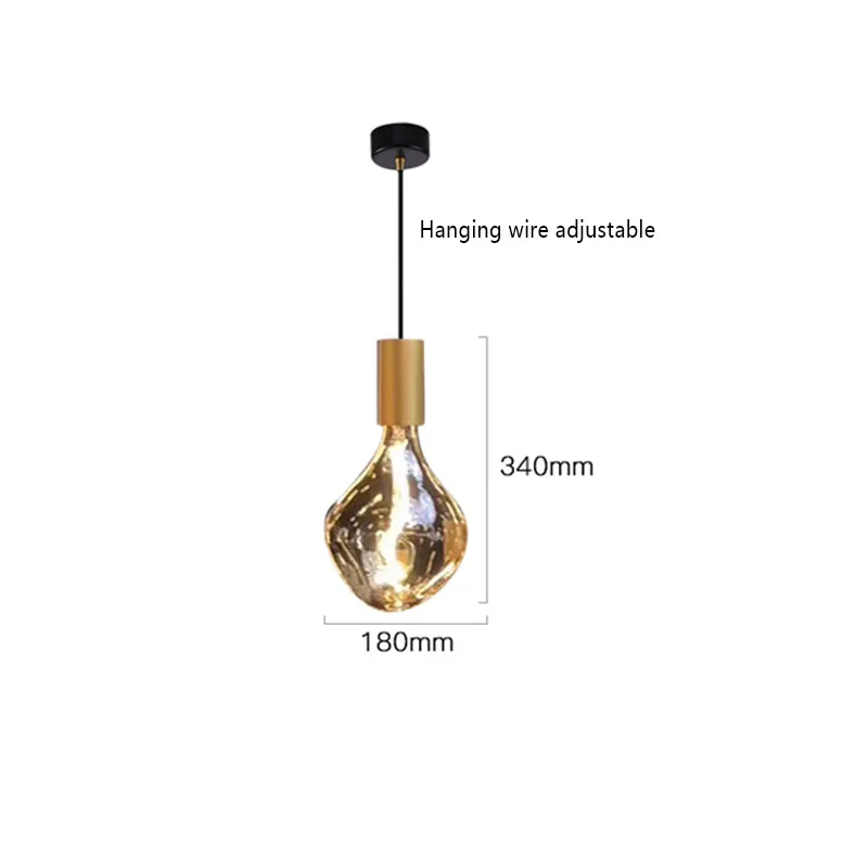 Industrial Glass Pendant Lights Lighting Tungsten Wick Pendant Lamp Dining Living Room Bedroom Home Decor Hanging Light Fixture