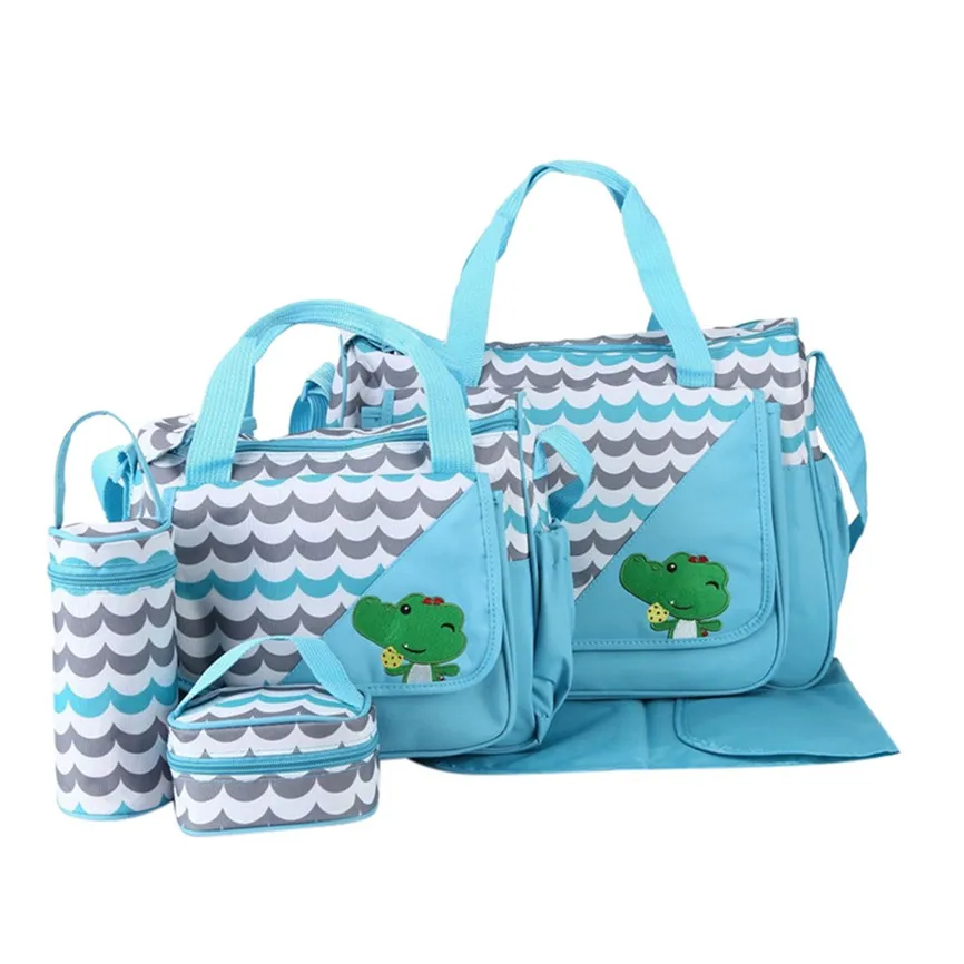 Sky Blue Женская сумка, 5 частей, для улицы, многофункциональная, большая вместительность, сумка для мам, женская сумка, роскошные сумки, Дизайнерская кожаная сумка 40 - Цвет: Sky Blue
