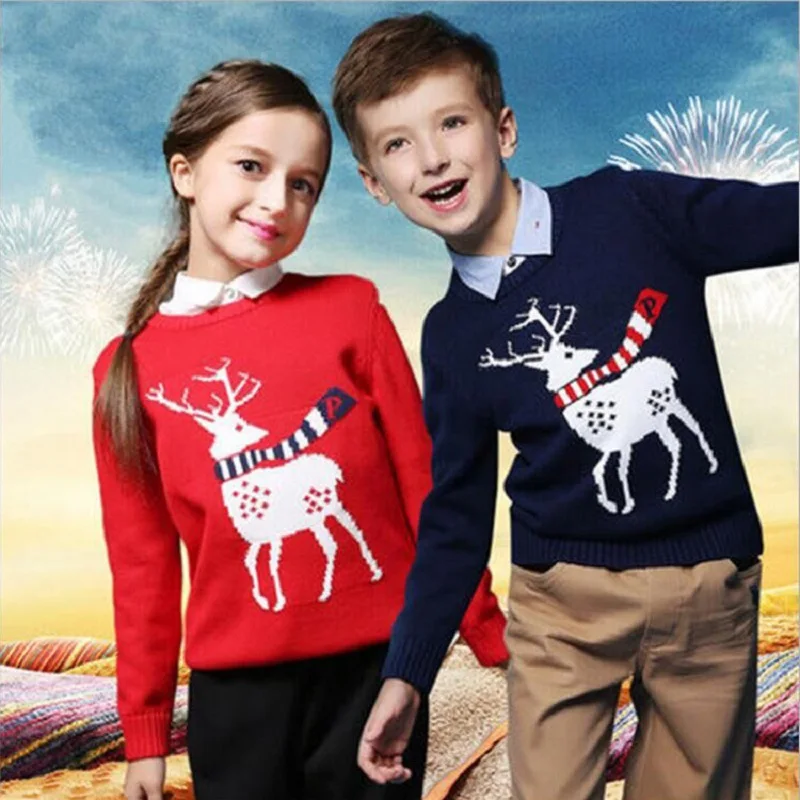 5-13 Years Autumn Sweater Children's Clothing Christmas Teenages Sweaters for Boys and Girls Big Kids Sweaters KF658