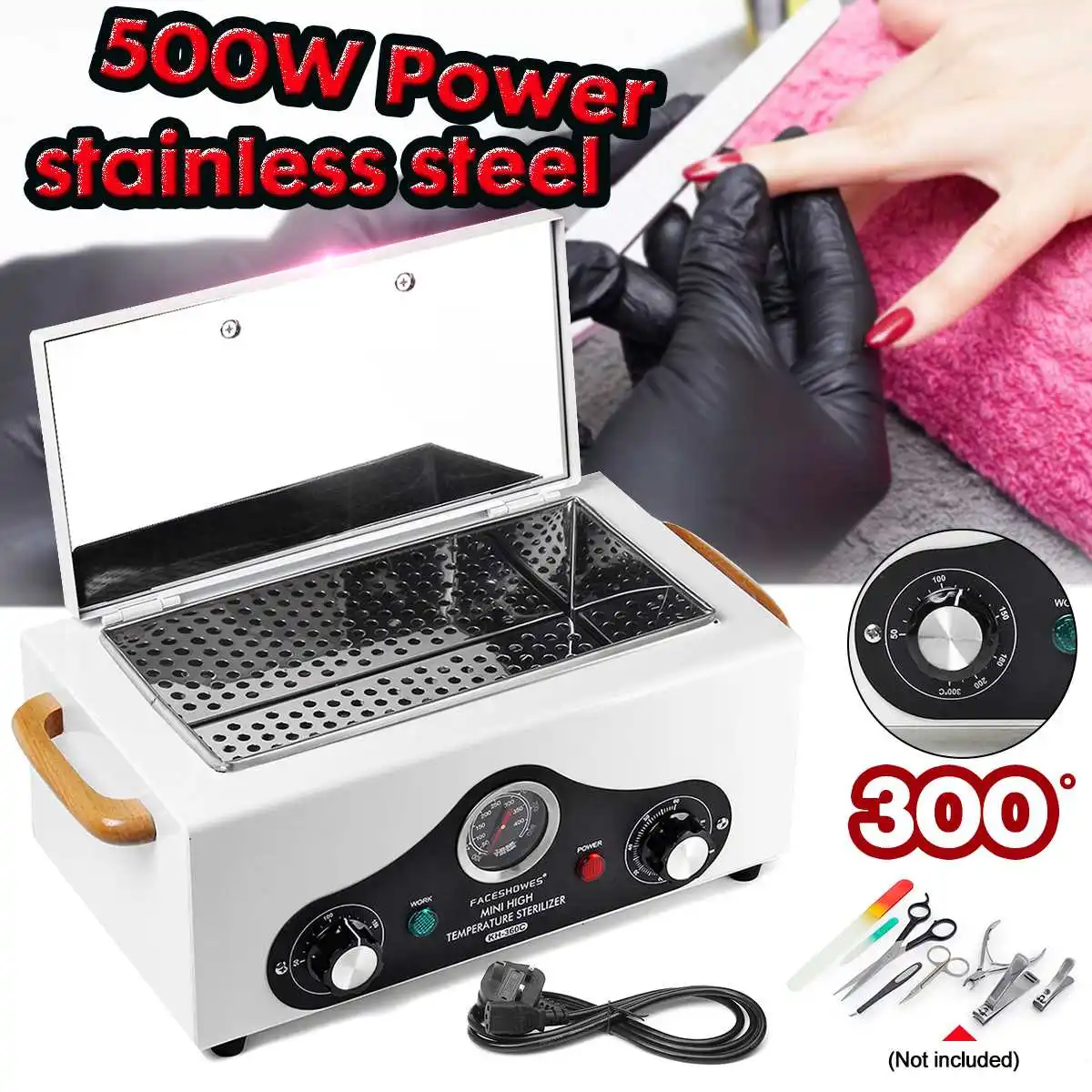 

500W Portable Dry Heat High Temperature Sterilizer Medical Autoclave Manicure Tool Sterilizer For Nails Pedicure Salon