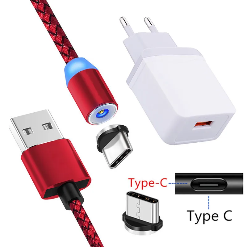 Магнитный зарядный кабель Type C для Samsung galaxy S20 A51 A20 A30 Huawei P20 P30 lite Honor 9X 10 20 Pro USB