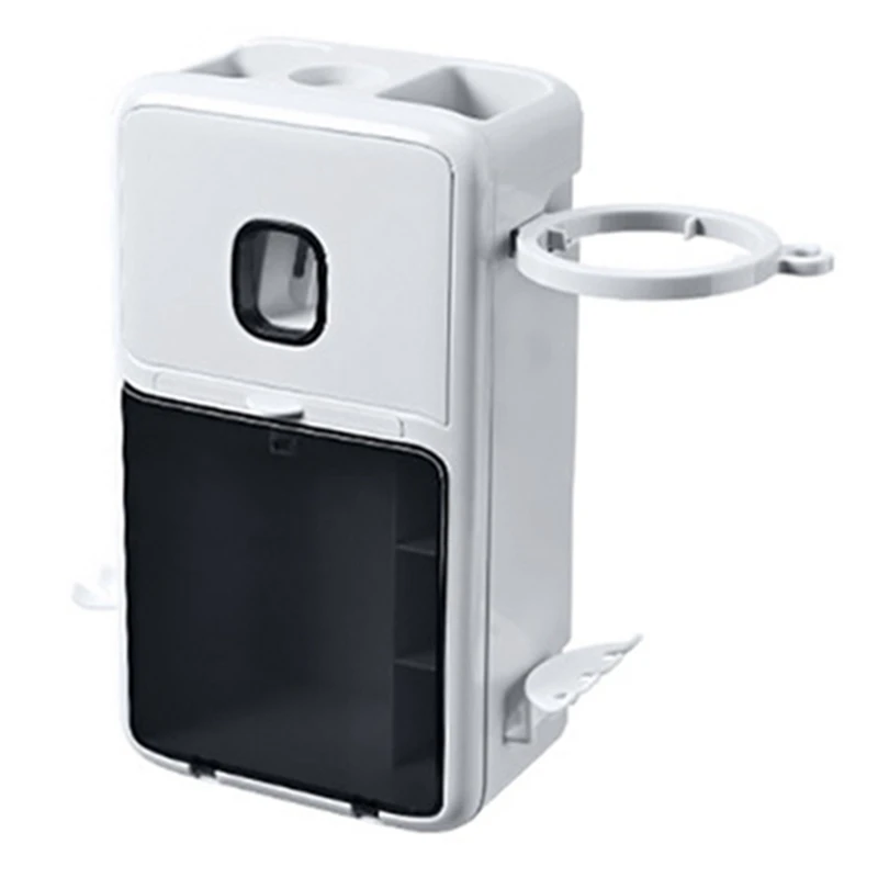 

Automatic Toothpaste Dispenser Dust-Proof Toothbrush Holder with Cups No Nail Wall Stand Shelf Bathroom Organizer Set