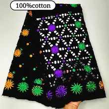 Швейцарская вуаль кружева в швейцарской хлопчатобумажной вышивкой Африканское швейцарское кружево ткань мягкая ткань из Дубая нигерийская Кружевная повязка на голову 5 ярдов