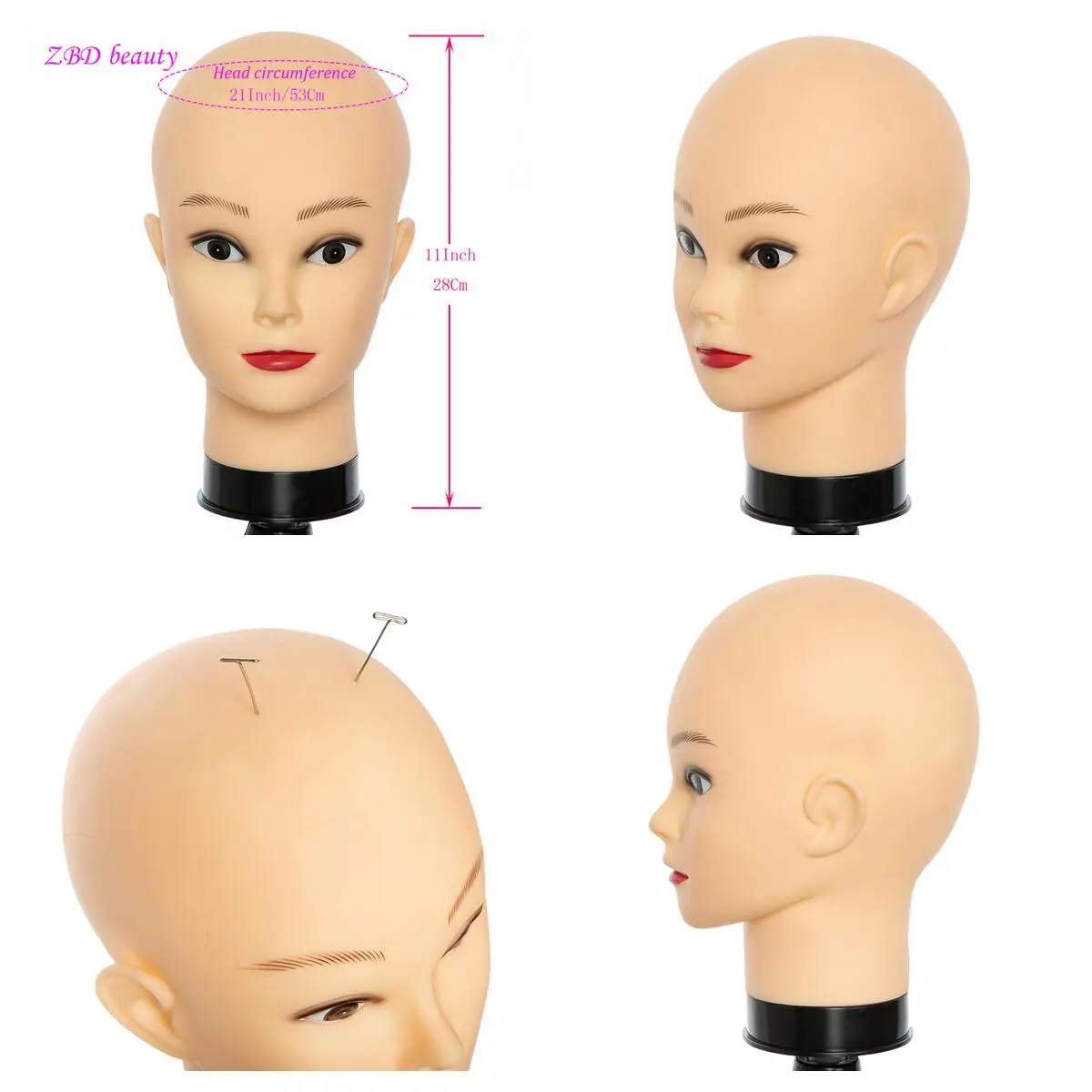 Rubber Female Mannequin Head and Clamp For Wigs Professional Cosmetology  Bald Mannequin Head For Making Wigs With Stand 19-21 - AliExpress