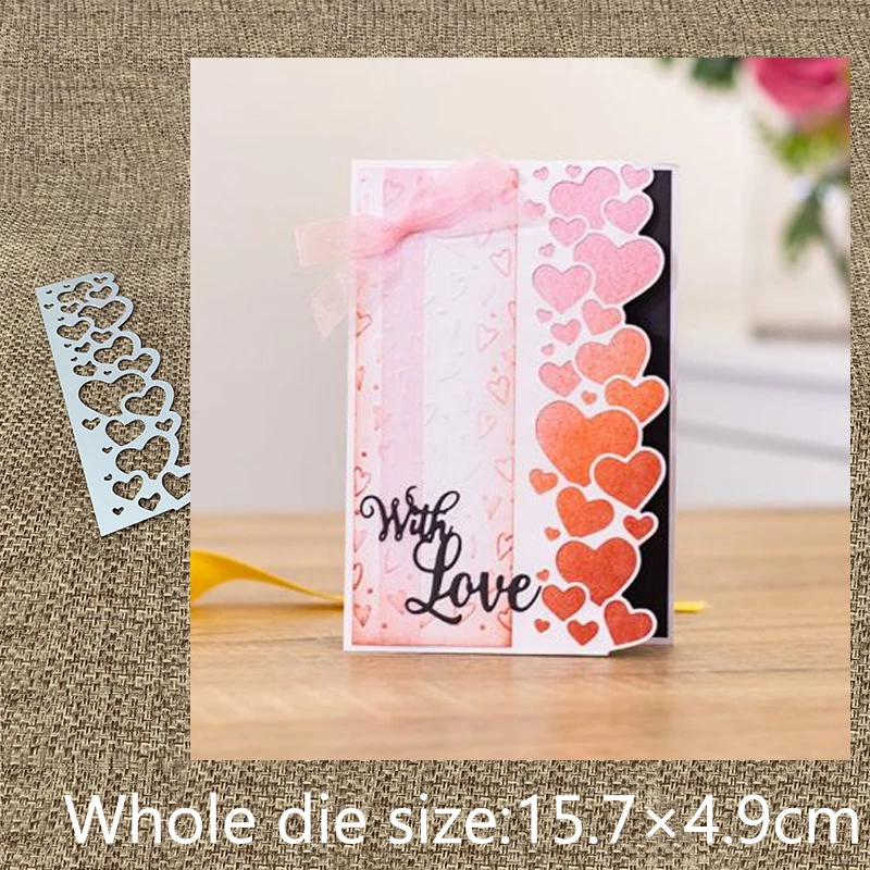 New Design Craft Metal stencil mold Cutting Dies heart love edge decoration scrapbook die cuts Album Paper Card Embossing | Дом и сад