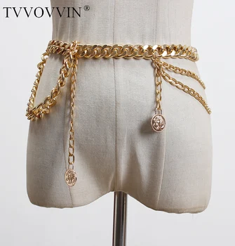 

loose Metal Chain Split Joint Asymmetrical Long Belt Personality Women Fashion Tide All-match Spring 2020 0YEV