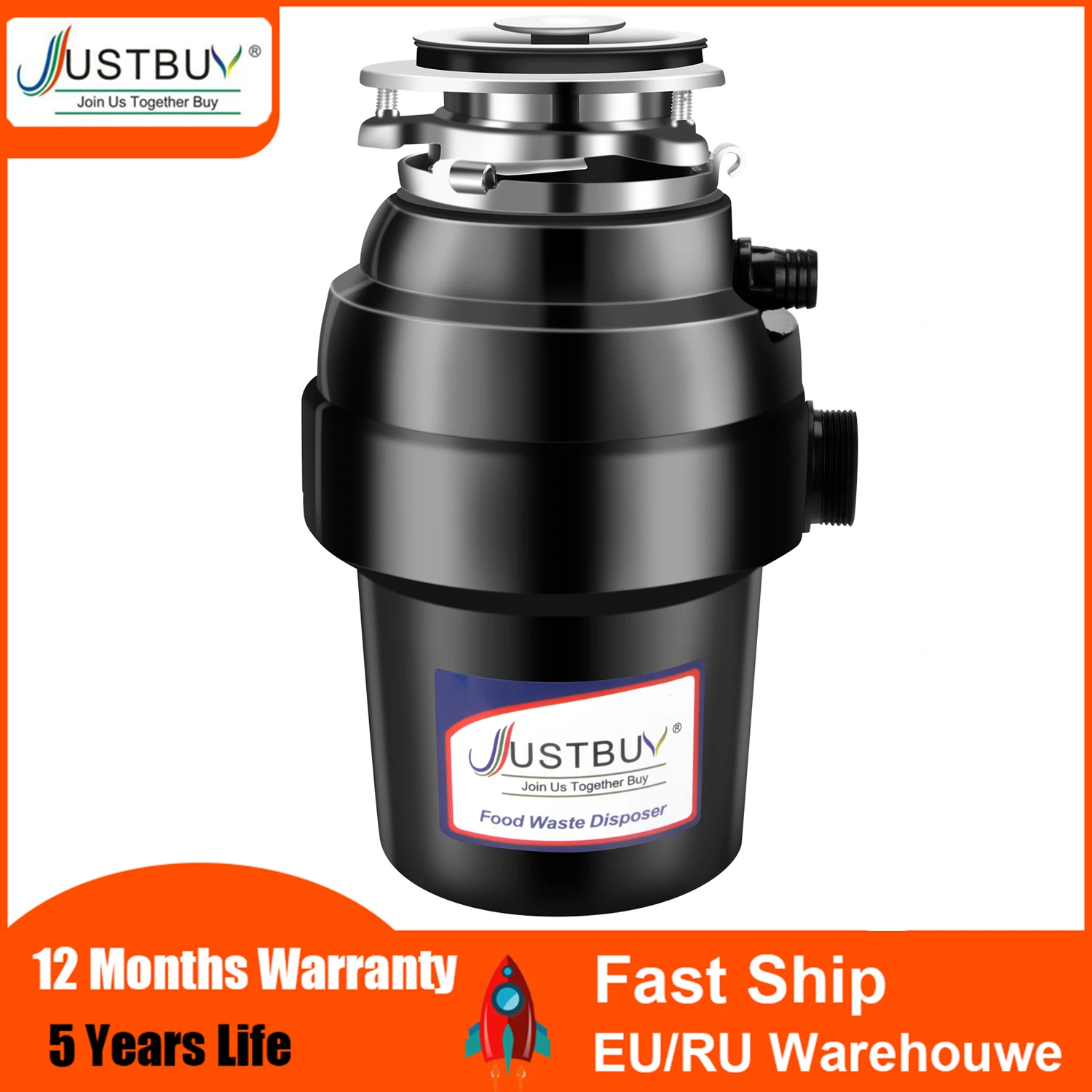 Factory price 1200W food waste disposer food garbage processor disposal crusher Stainless steel Grinder kitchen sink appliance