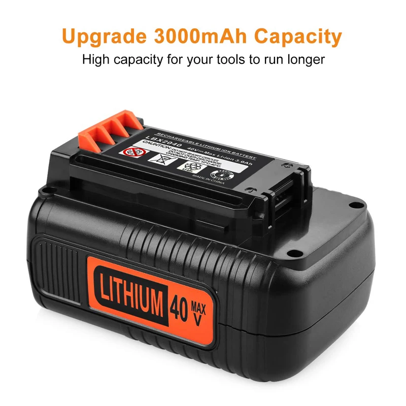 3.0ah 40v Max Replacement Battery Compatible With Black & Decker Lithium  Batteries Lbxr36 Lbx2040 Lbxr2036 Lbx1540 Lbx2540 Tools - Rechargeable  Batteries - AliExpress