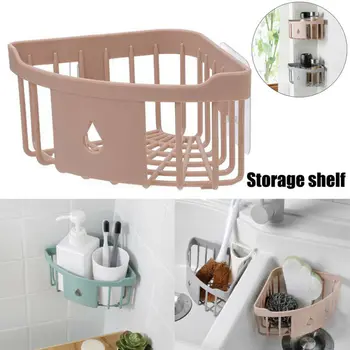 

Triangular Shower Caddy Shelf Bathroom Corner Bath Storage Holder Organizer Rack Stick-up Storage Bag