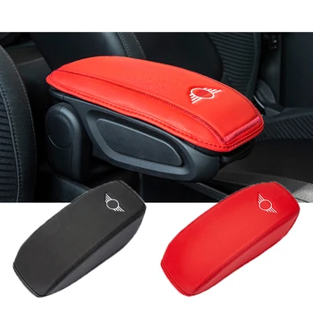 

Genuine Leather Car Handrest Armrest Box Mats Cover Hand Pillow Pad For Mini Cooper One S JCW F54 F55 F57 F60 car Accessories