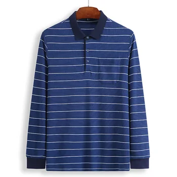 

Extra Large Long Sleeve T Shirt Male Plus Fat plus Size Stripes Cotton Long Sleeve Loose T Shirt Autumn Men Polo Shirt Tide