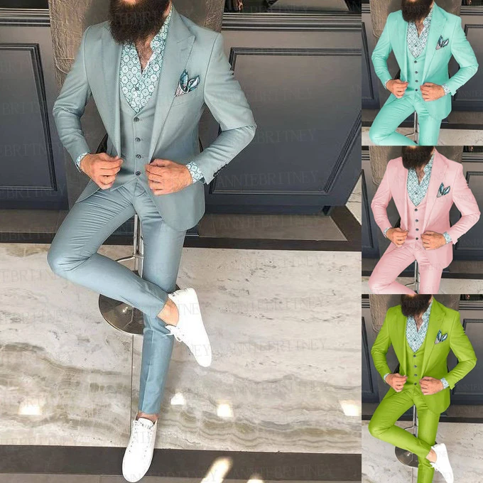 Abiti da uomo Slim Fit 3 pezzi abito da uomo Oversize su misura abito da  sposo abito da uomo 2021 giacca da smoking di moda Set di pantaloni|Suits|  - AliExpress