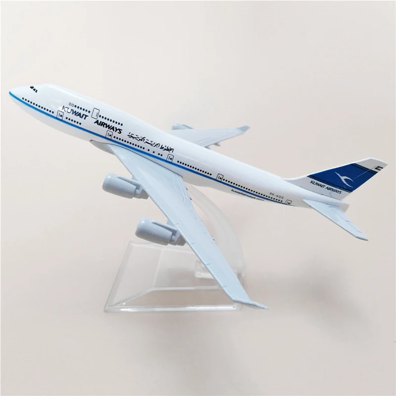 Модель самолета 16 см масштаб 1:400 Кувейт хэйдс Боинг B747 металлический литый
