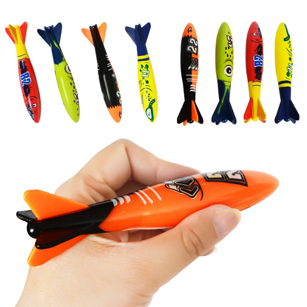 Summer Underwater Diving Torpedos Bandits Fun Water Games Sharks Gliding Octopus Diving Sticks Training Set for Boys and Girls 5