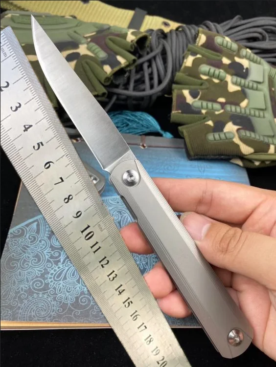 High quality 9cr18mov blade Portable Hunting ball bearing Folding Knife Stainless Steel handle Camping Knives Survival Tools