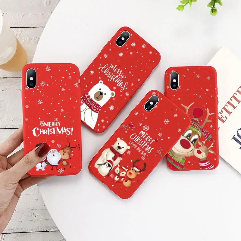Новогодний подарок чехол для телефона с медведем iPhone 12 Mini 11 Pro MAX SE 2020 6 6S 7 8 Plus X XR XS