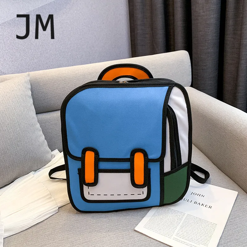 

Fashion Luxury Designer Women Backpack Teenager Creative 2D Drawing Backpack 3D Stereo Comic Bags For Girls Cute Student Bags