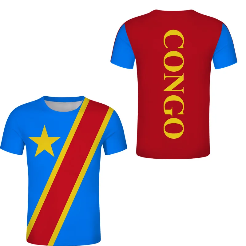 Congo Zaire футболка Летняя на заказ для мужчин Киншаса ZAR футболки французский эмблема футболки con настроить ZA страна дизайн Топ