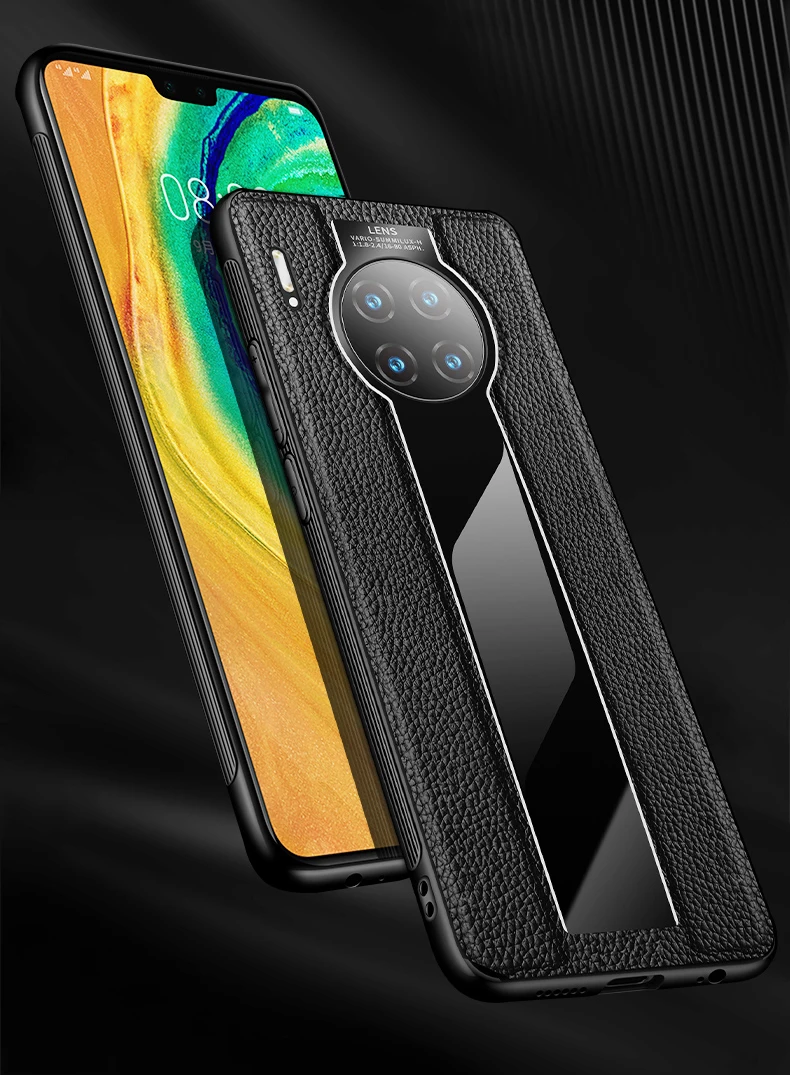 Для huawei mate 30/Pro Чехол, роскошная ТПУ Рамка+ акрил+ натуральная кожа, чехол, задняя крышка для huawei mate 30, противоударный Тонкий чехол
