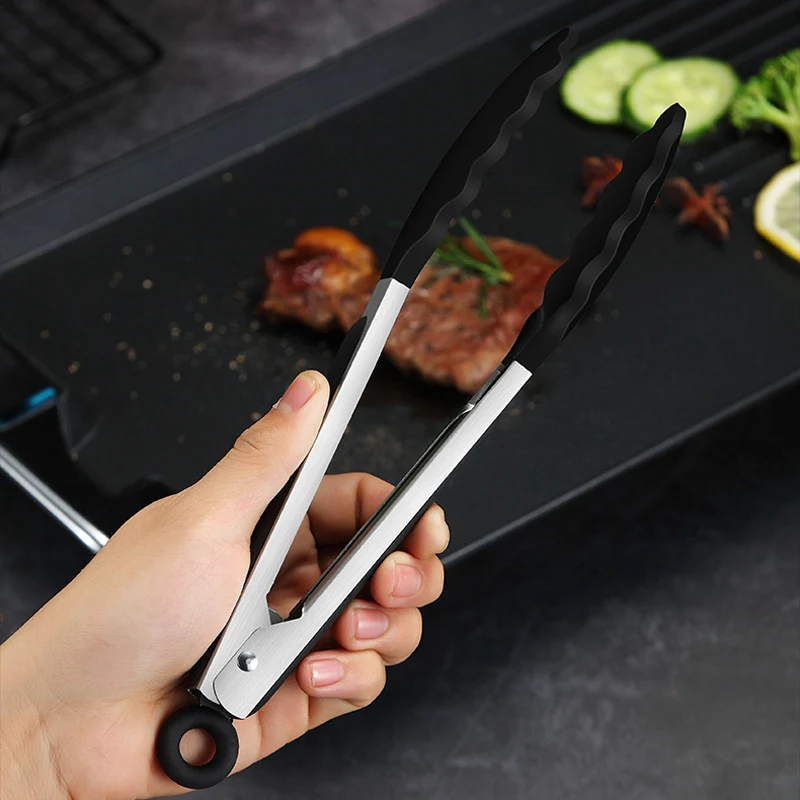 2Pcs BBQ Tongs Basting Brush Set Silicone Oil Brush Kitchen Tongs BBQ Grill Food Tongs Barbecue Tongs Oil Sauce Brush BBQ Tools (8)