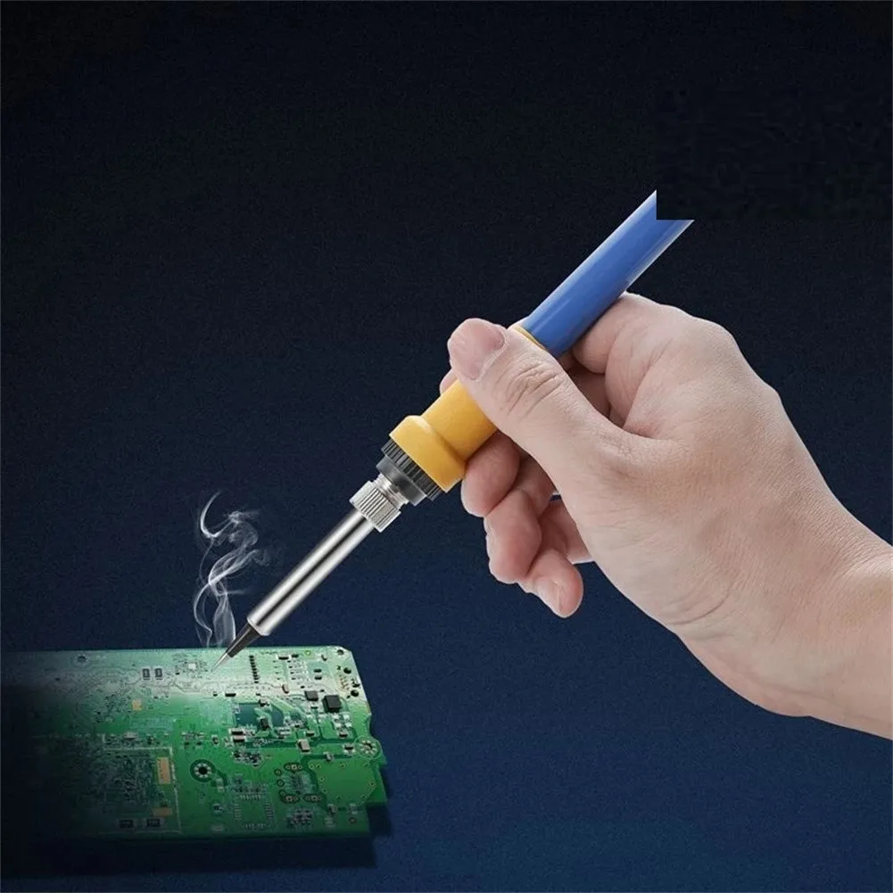 Soldering Iron Electric Soldering Iron Soldering Iron Kit Soldering Iron Set DC12V 60W Electric Soldering Iron Power Cable Portable Car Auto Clip Powered Electric Soldering Iron Set Ceramic Heating Core